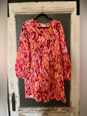 Women’s Pink Multicolor Printed Mini Dress